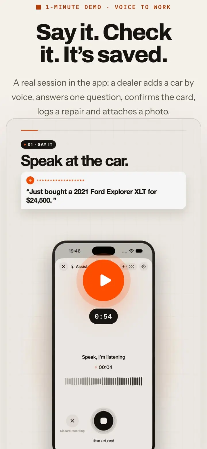 Car Dealer Tracker — Ekran 3