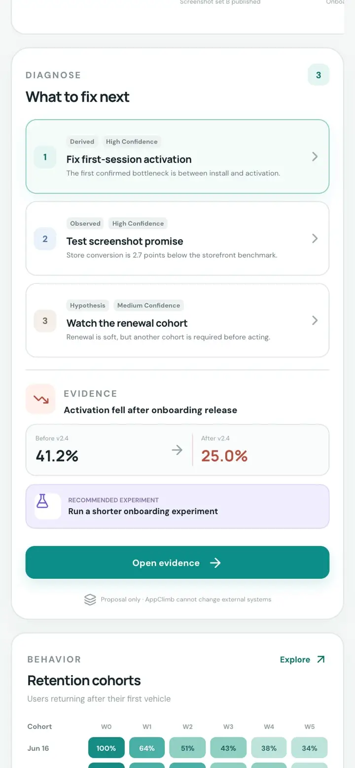 AppClimb — Ekran 3